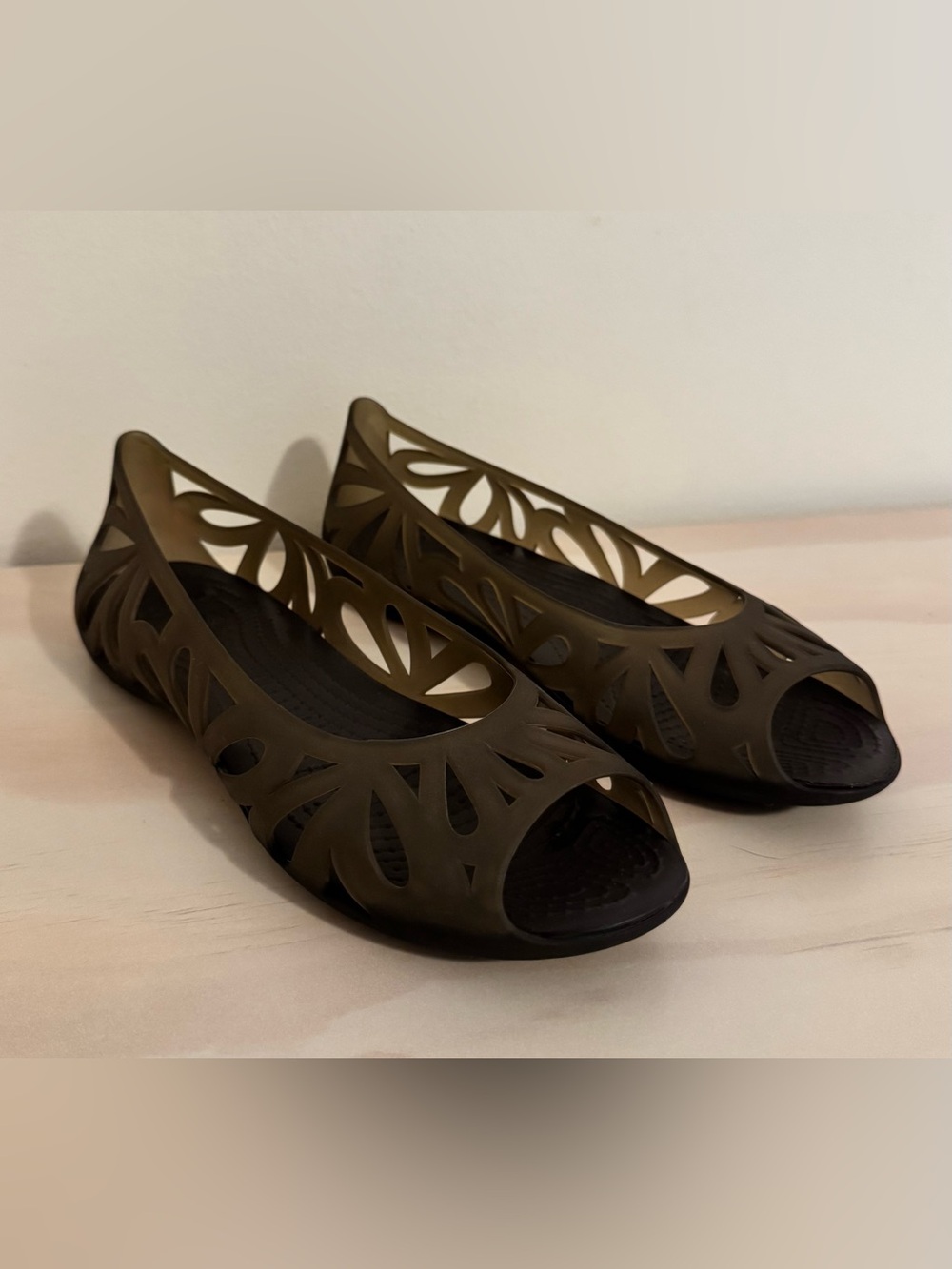 CROCS Adrina Mini Wedge Slingback Jelly Sandal Slipons Espresso Brown Women’s 7